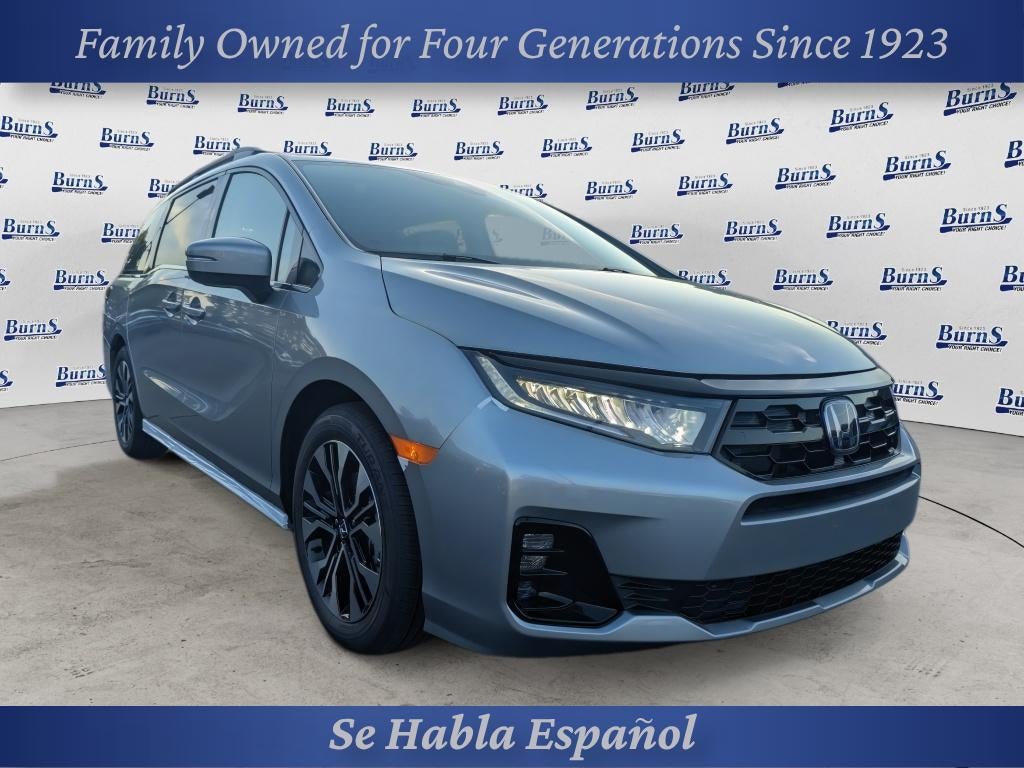 2026 Honda Odyssey Elite in Solar Silver Metallic — front three-quarter view
