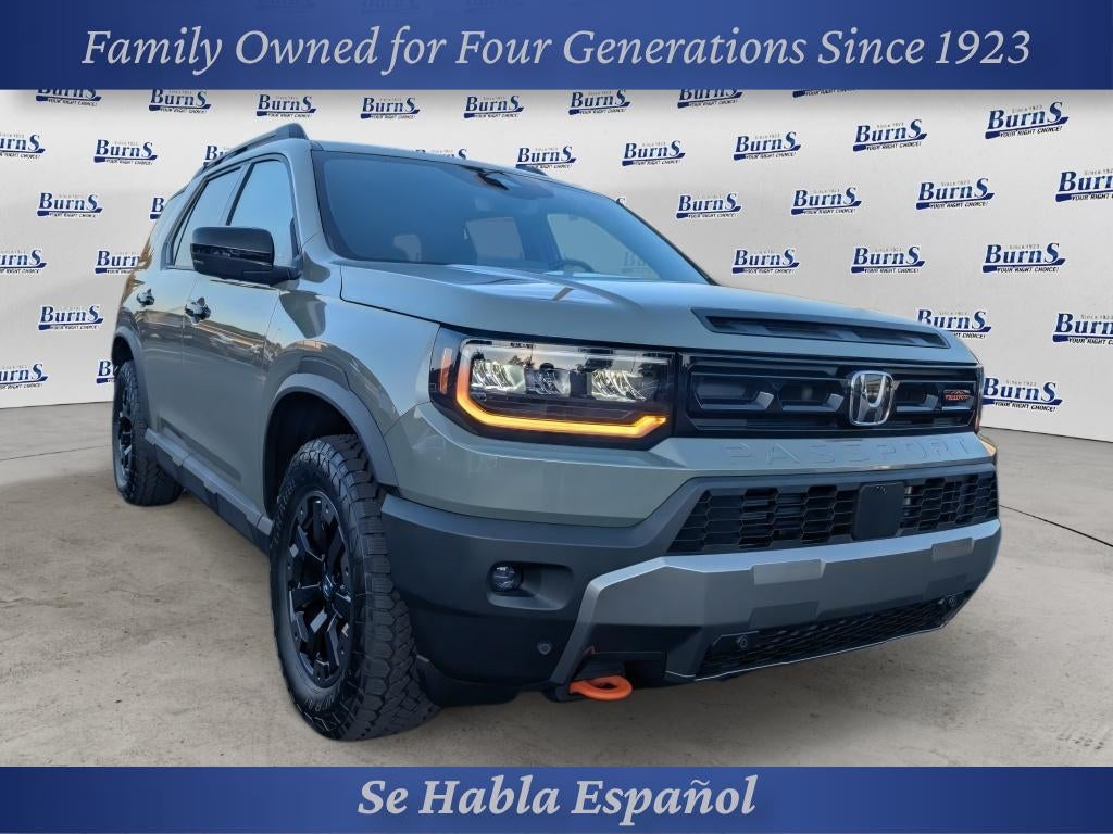 2026 Honda Passport TrailSport Elite in Ash Green Metallic — front three-quarter view