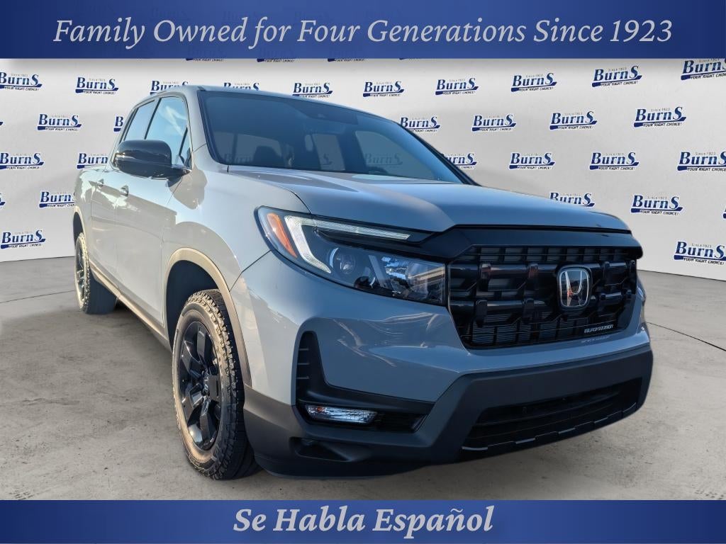 2026 Honda Ridgeline Black Edition in Sonic Gray Pearl — front three-quarter view